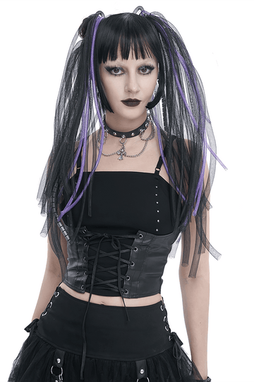 Gothic Punk Spaghetti Strap Camis with Lace-up